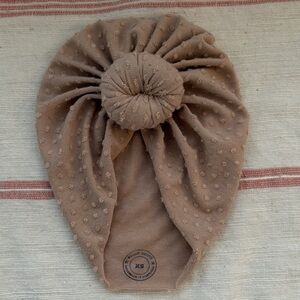 Khaki Baby Girl Knotted Turban Hat